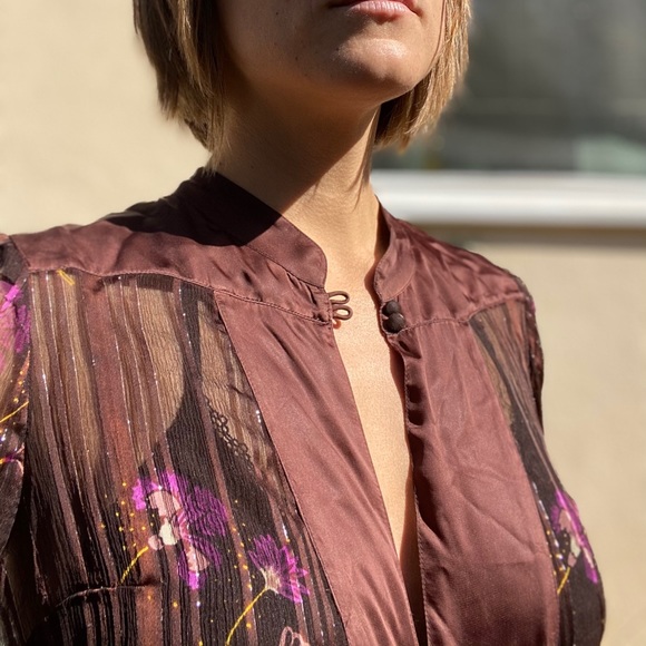 Free People Flowy Sheer Flower Blouse - Picture 4 of 7